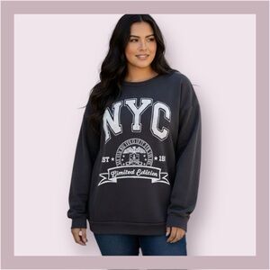 Birch & Stone Gray “NYC” Limited Edition Patch Embroidered Sweatshirt